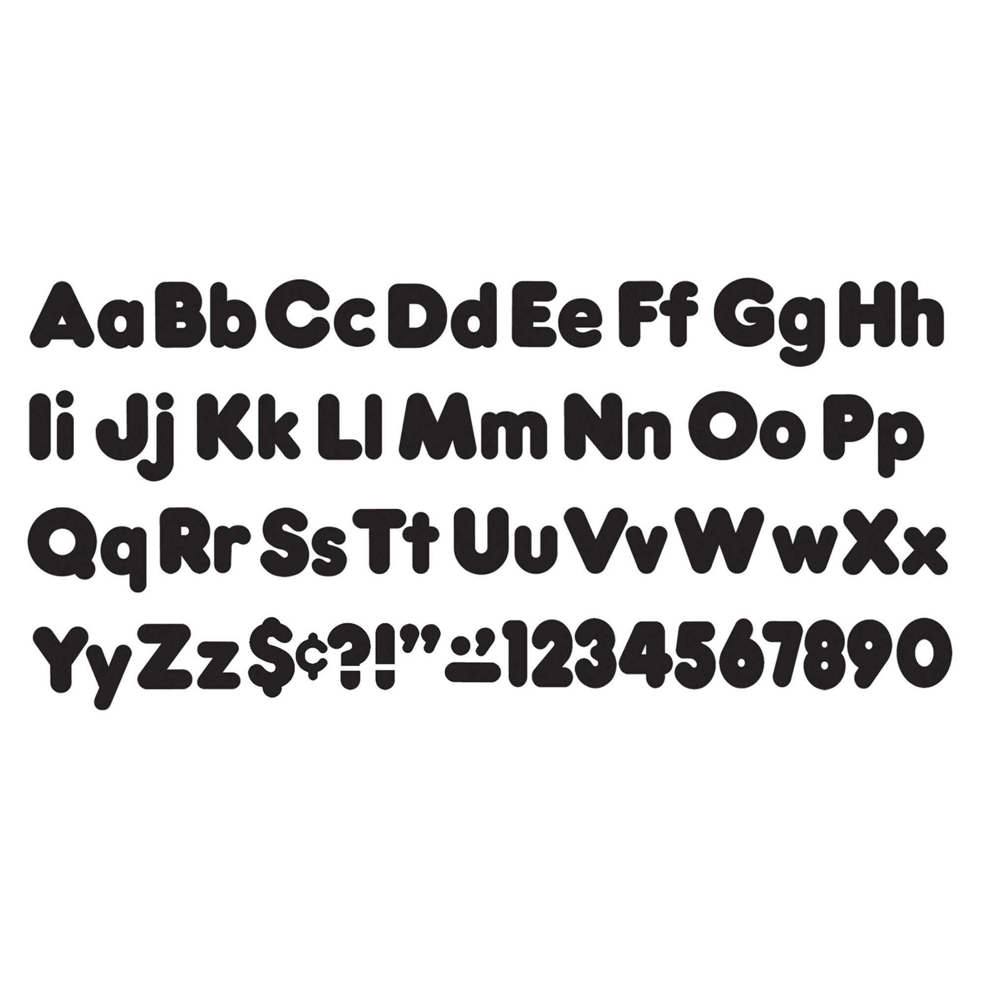 Trend Black 4" Casual Uppercase/Lowercase Combo Pack Ready Letters®, 3 Pack